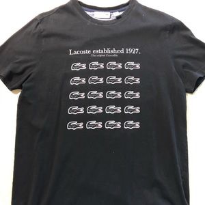 Lacoste Mens Medium black short sleeve shirt